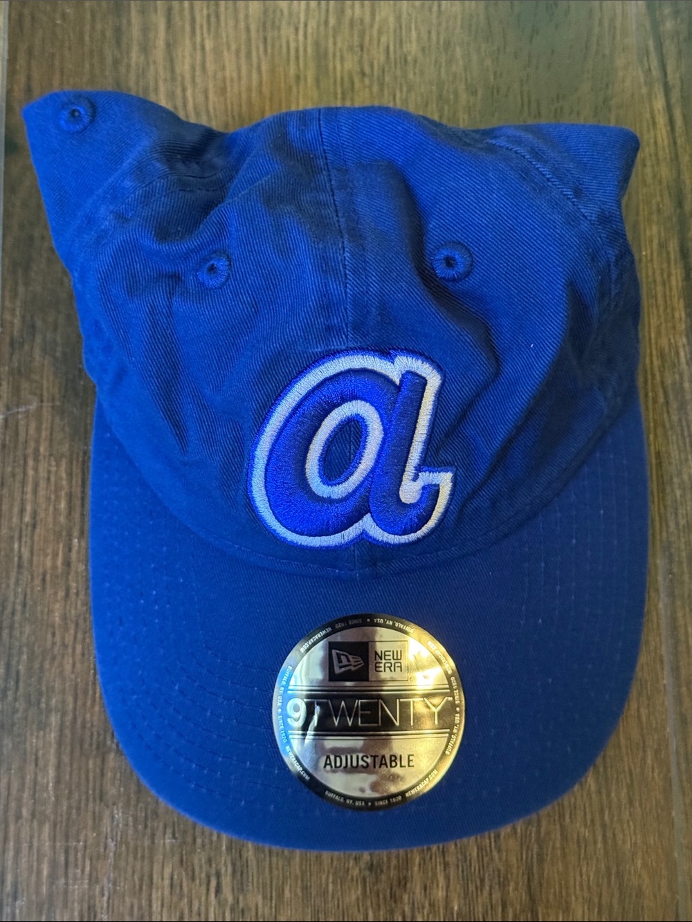 New Era Atlanta Braves Adjustable Baseball Cap - Royal Blue with 'a' Patch